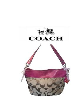 Coach Zoe Hobo Signature Canvas & Leather Shoulder Bag